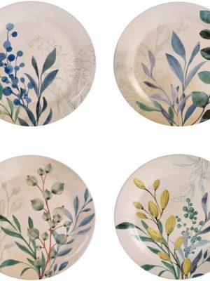 Salad Plates Set of 4, 8.75 Inch Ceramic Dessert Plates for Salad, Appetizer, Side Dishes, Microwave and Dishwasher Safe, Gift for Housewarming and Thanksgiving