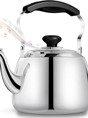 Tea Kettle, Stainless Steel Stovetop Whistling Tea Kettles 2L, Mirror Polished Food Grade Stainless Steel Tea Kettle Stovetop