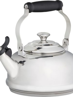 Whistling Tea Kettle with Metal Finishes, 1.2 qt., Stainless Steel