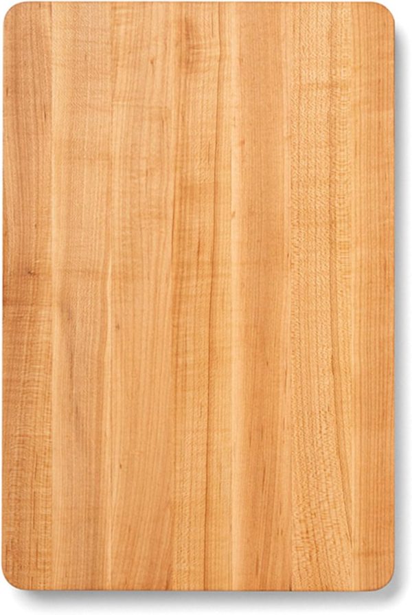 Series Rectangular Wooden Maple Cutting Board 18”x12” – 1.25” Thick, 8-lb Reversible Butcher Block with Eased Corners & Edge-Grain –