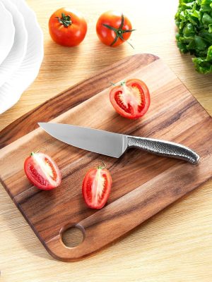 Wood Cutting Boards for Kitchen, Acacia Wooden Heavy Duty Cutting Board, Chopping Serving Boards with Hanging Hole for Meat Bread or Vegetables